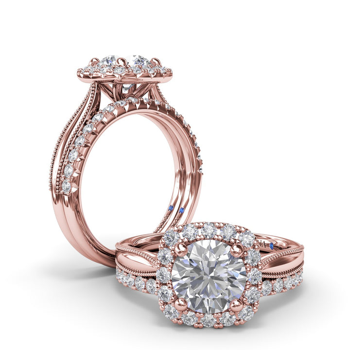 Cushion Halo Diamond Engagement Ring