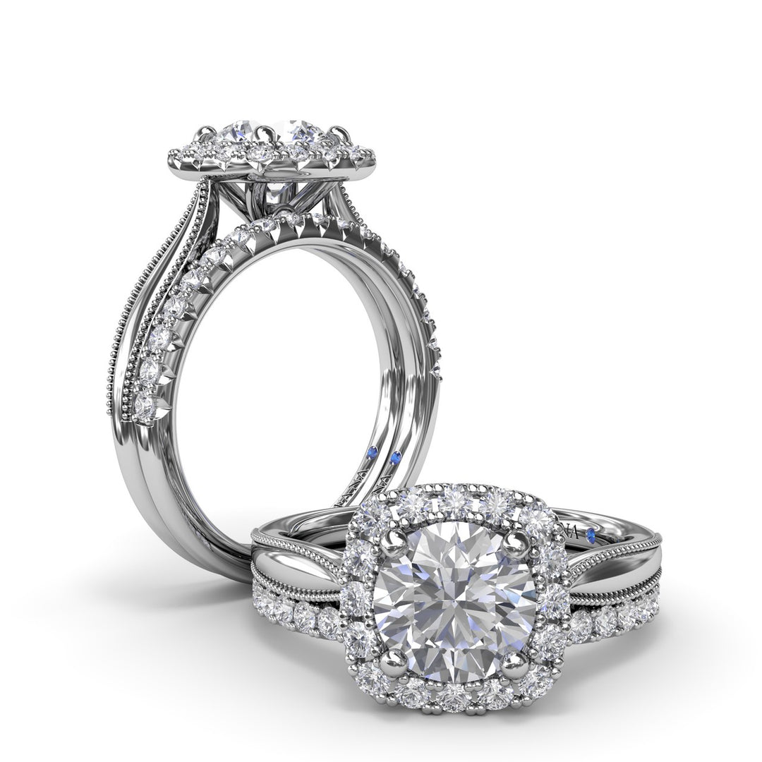 Cushion Halo Diamond Engagement Ring