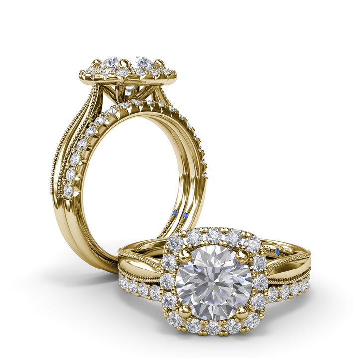 Cushion Halo Diamond Engagement Ring