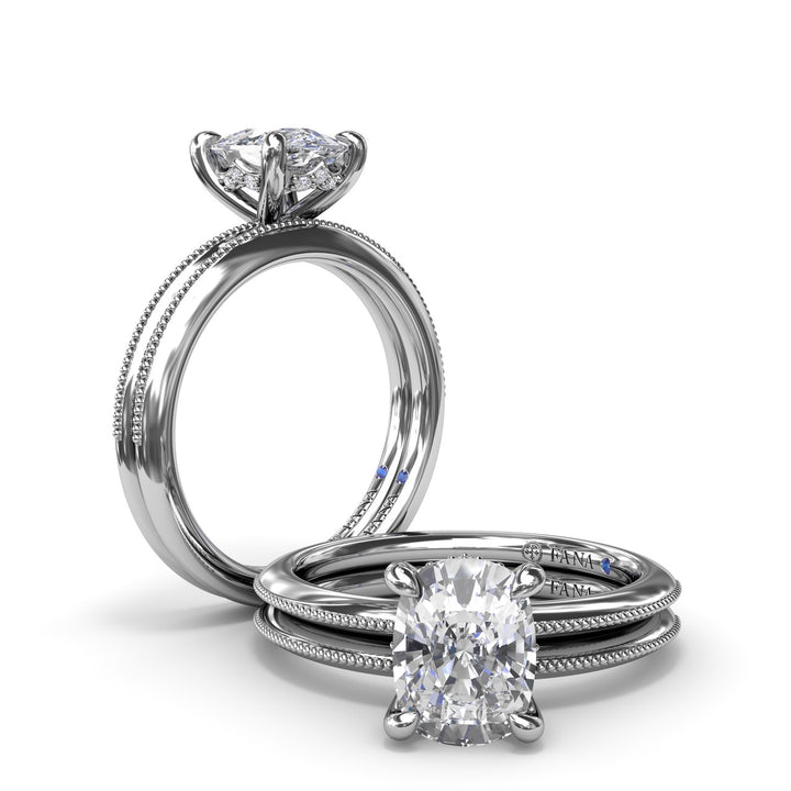 Knife-Edge Diamond Engagement Ring