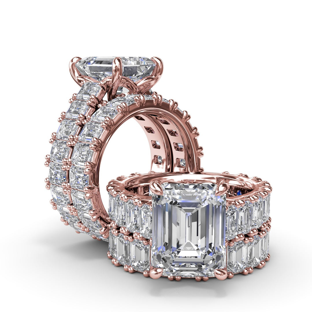 Chunky Emerald Diamond Engagement Ring