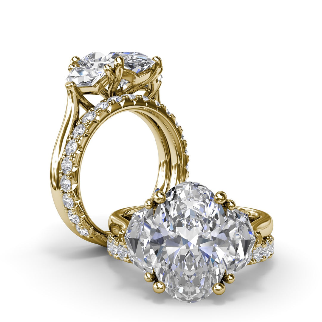 Three Stone Diamond Cadillac Engagement Ring