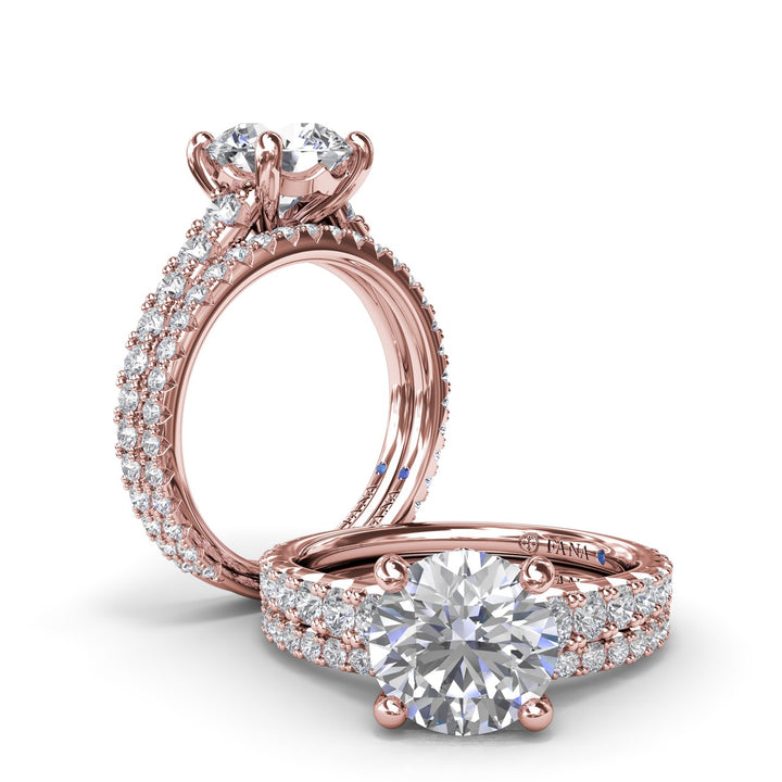 Radiant Diamond Engagement Ring with Graduated Shank