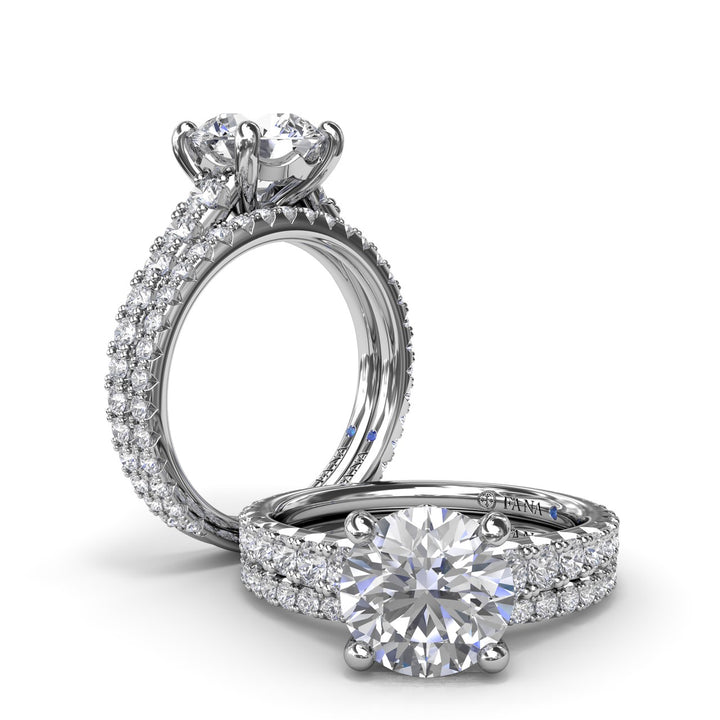 Radiant Diamond Engagement Ring with Graduated Shank