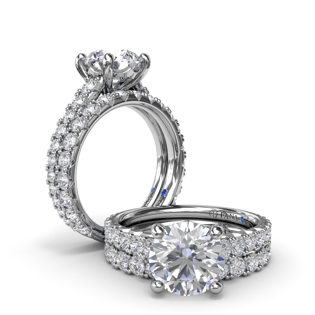 Round Diamond Engagement Ring with Graduated Shank