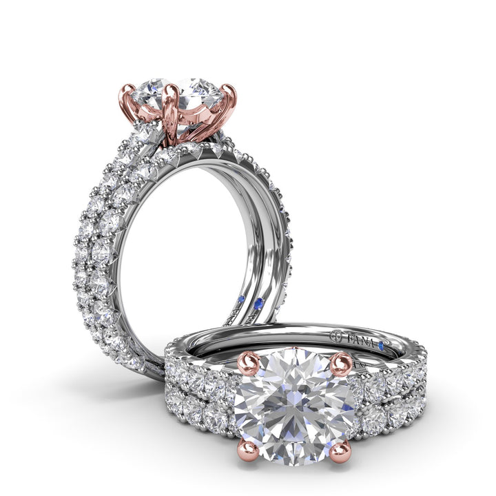 Round Diamond Engagement Ring with Graduated Shank