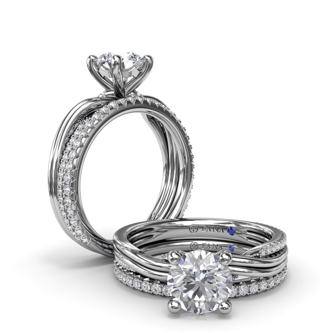 Two-Toned Twist Diamond Engagement Ring