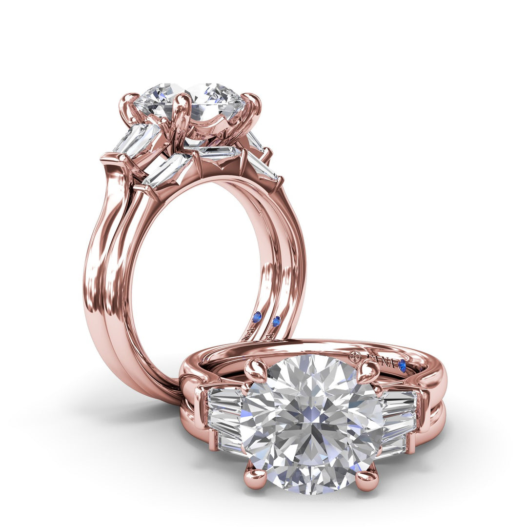 Double Tapered Baguette Diamond Engagement Ring