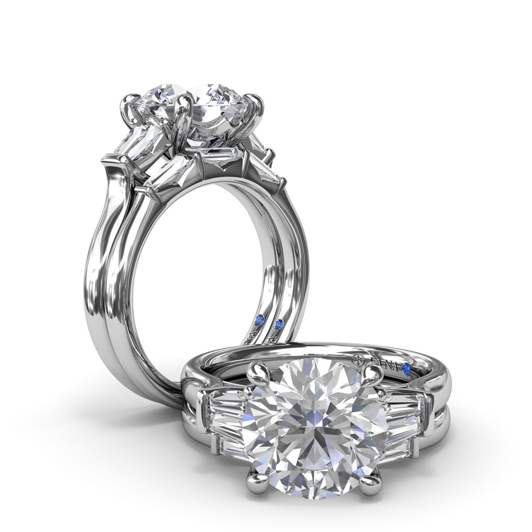 Double Tapered Baguette Diamond Engagement Ring