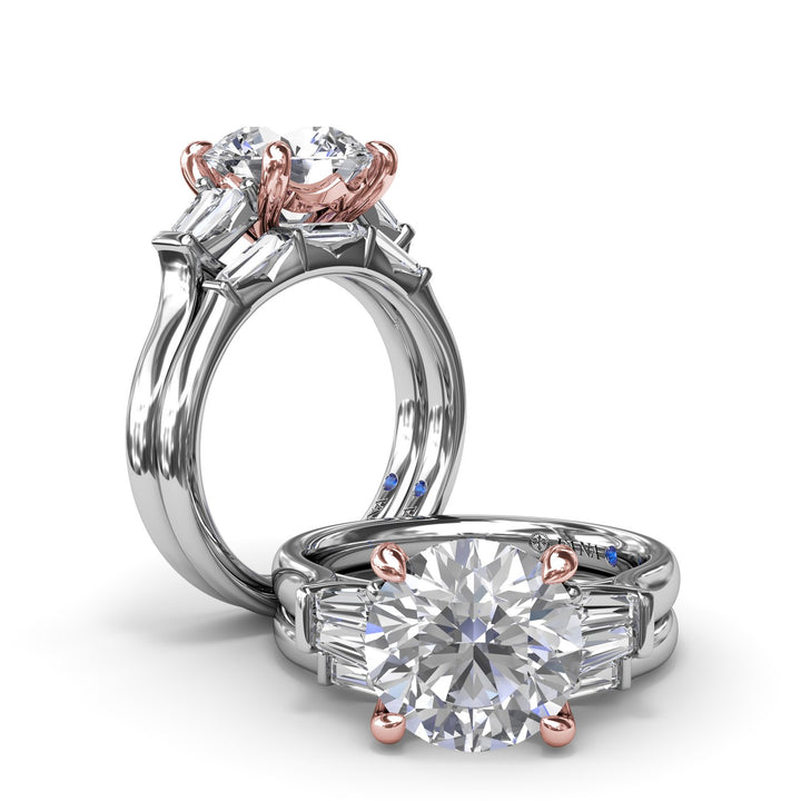 Double Tapered Baguette Diamond Engagement Ring