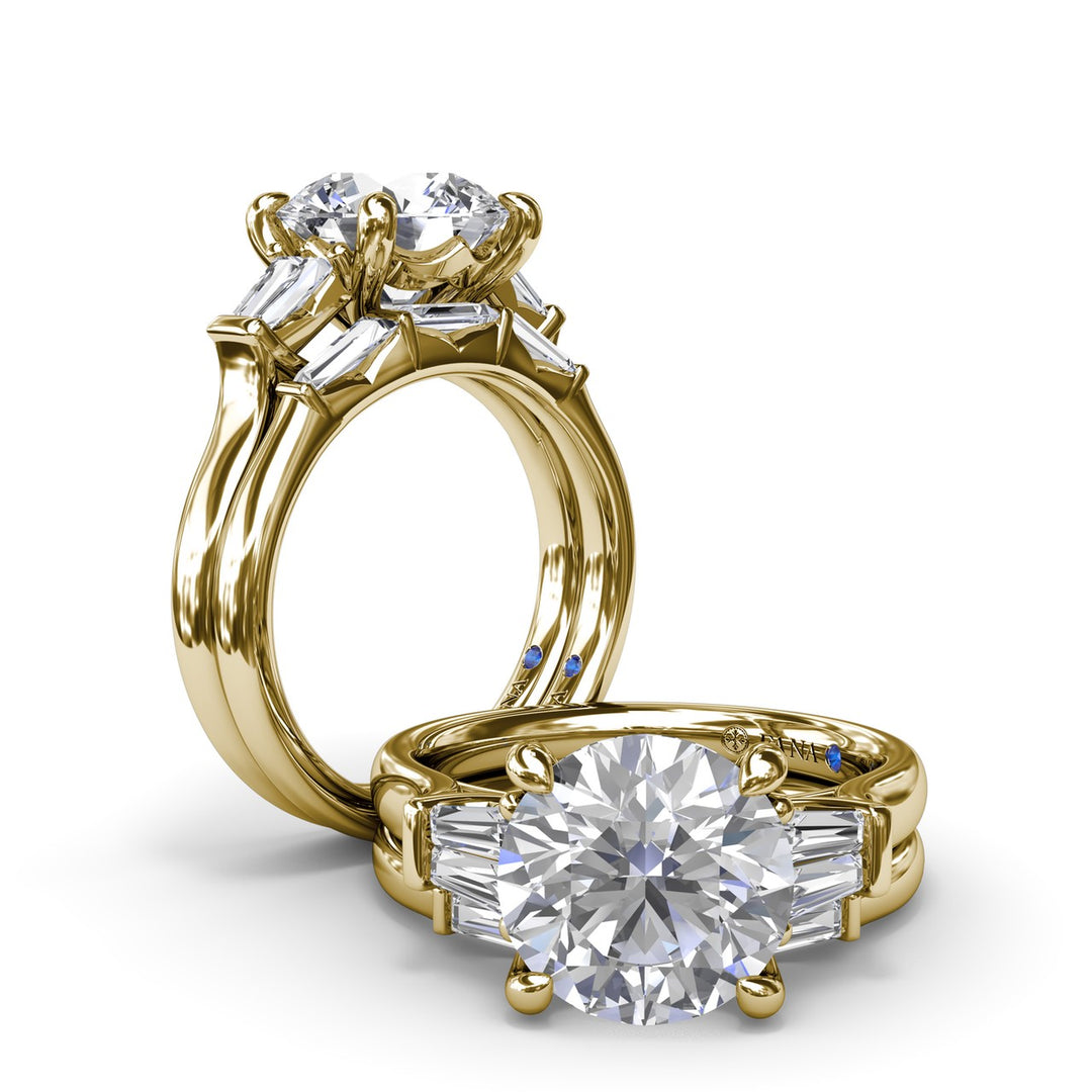 Double Tapered Baguette Diamond Engagement Ring