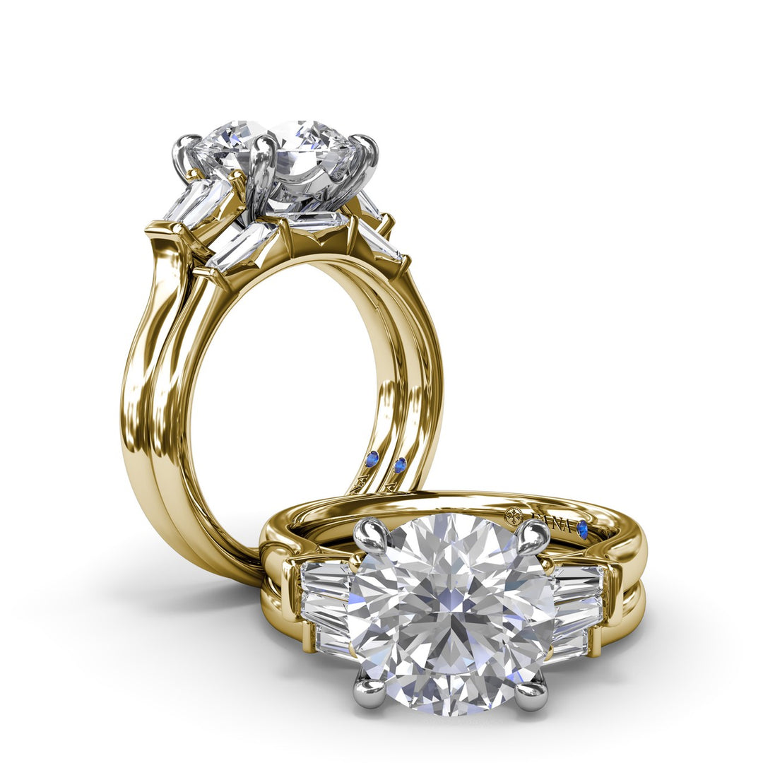 Double Tapered Baguette Diamond Engagement Ring