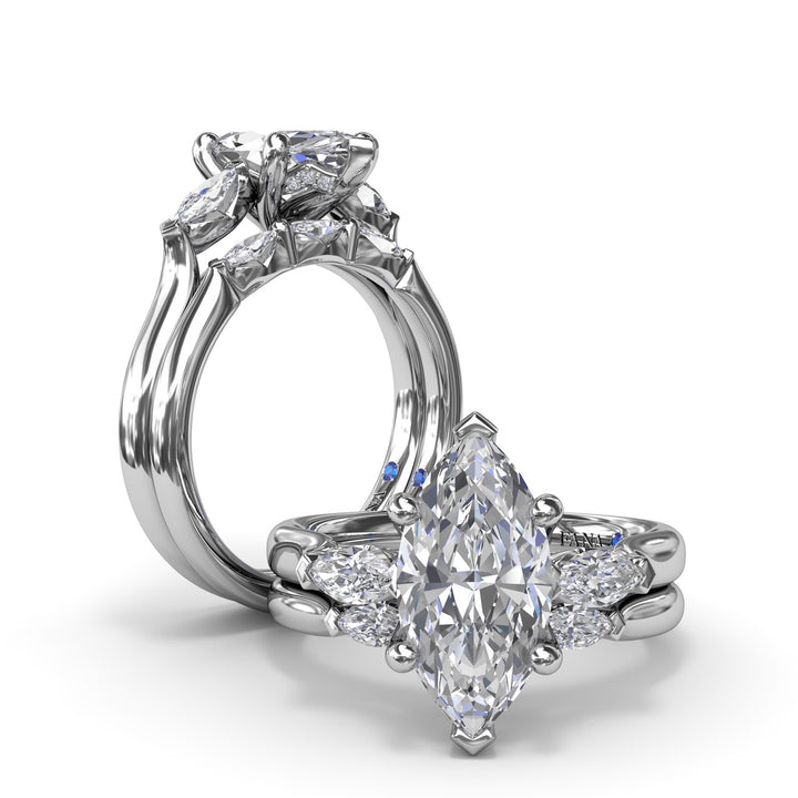 Marquise Three-Stone Diamond Engagement Ring