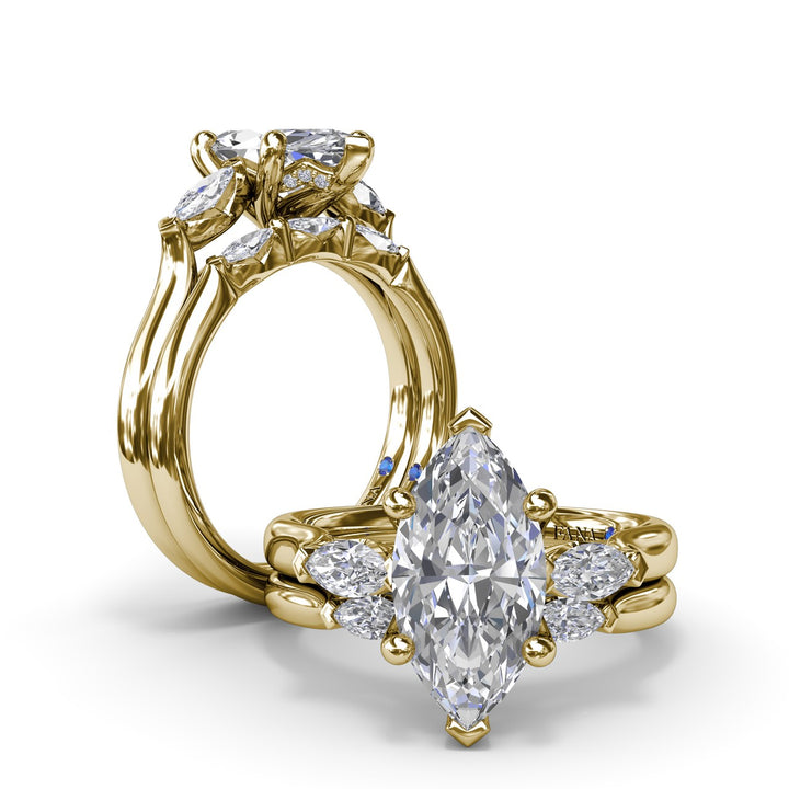 Marquise Three-Stone Diamond Engagement Ring