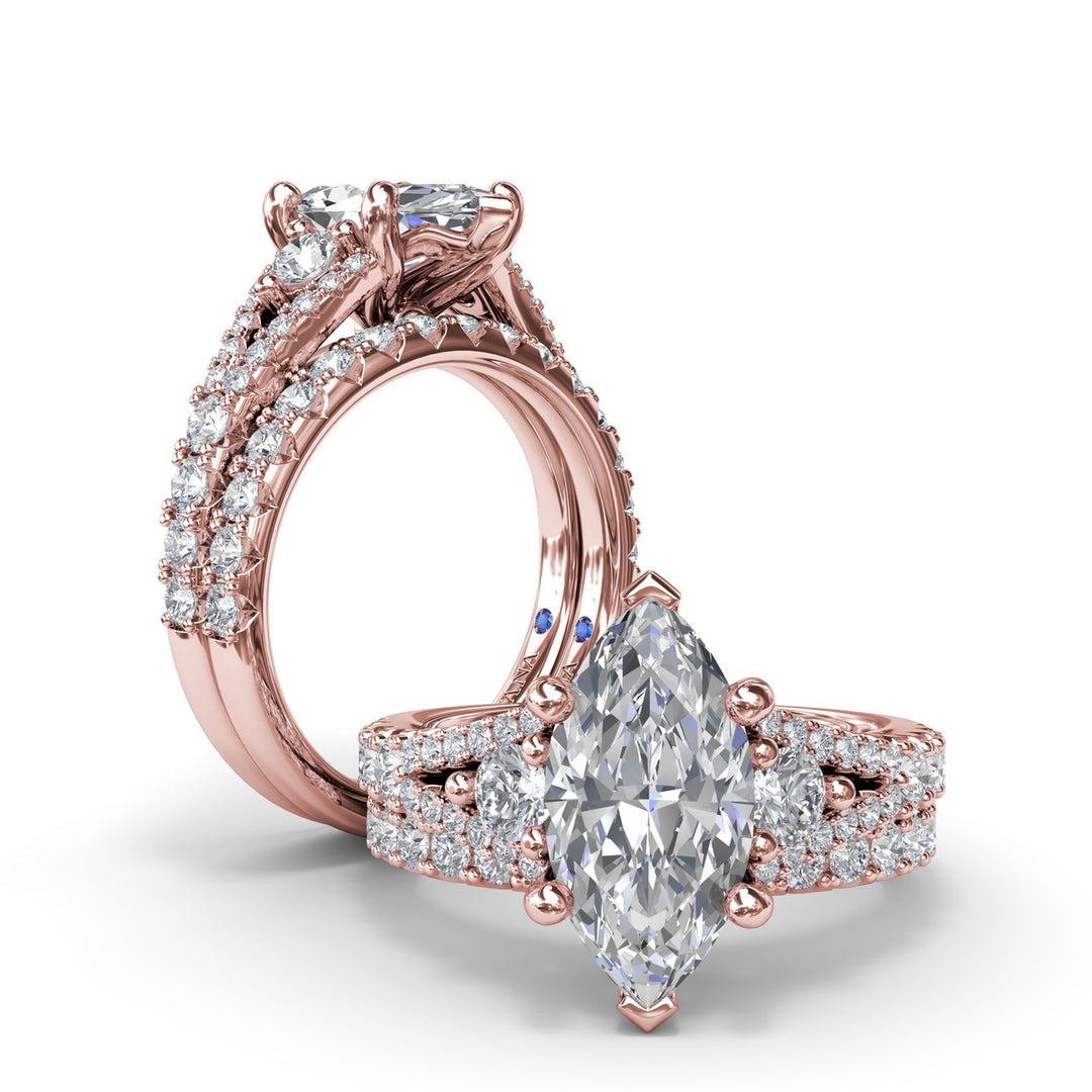 Split Shank Marquise Diamond Engagement Ring