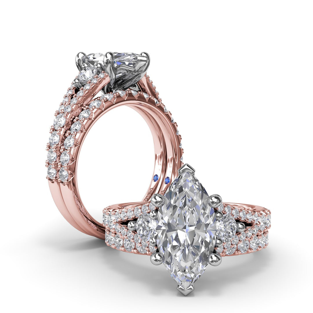 Split Shank Marquise Diamond Engagement Ring