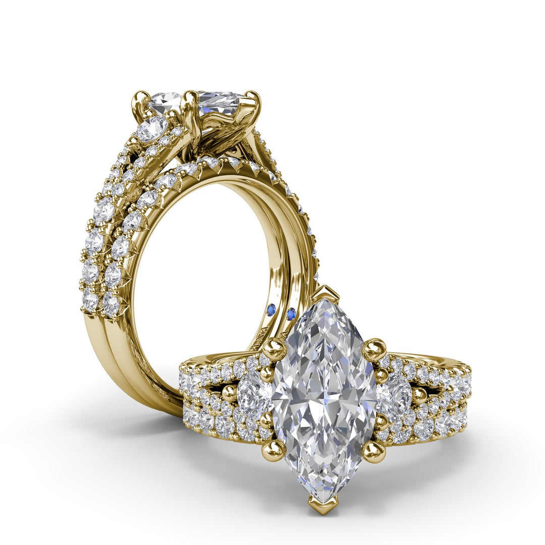 Split Shank Marquise Diamond Engagement Ring