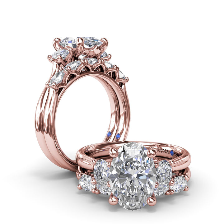 Three-Stone Oval Diamond Engagement Ring