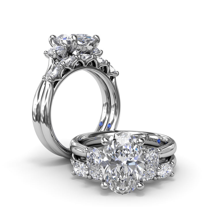 Three-Stone Oval Diamond Engagement Ring