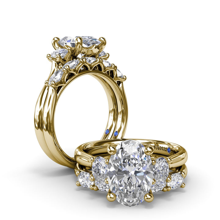 Three-Stone Oval Diamond Engagement Ring