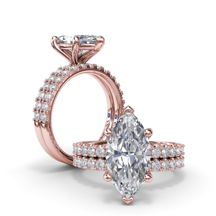 Classic Pave Marquise Diamond Engagement Ring