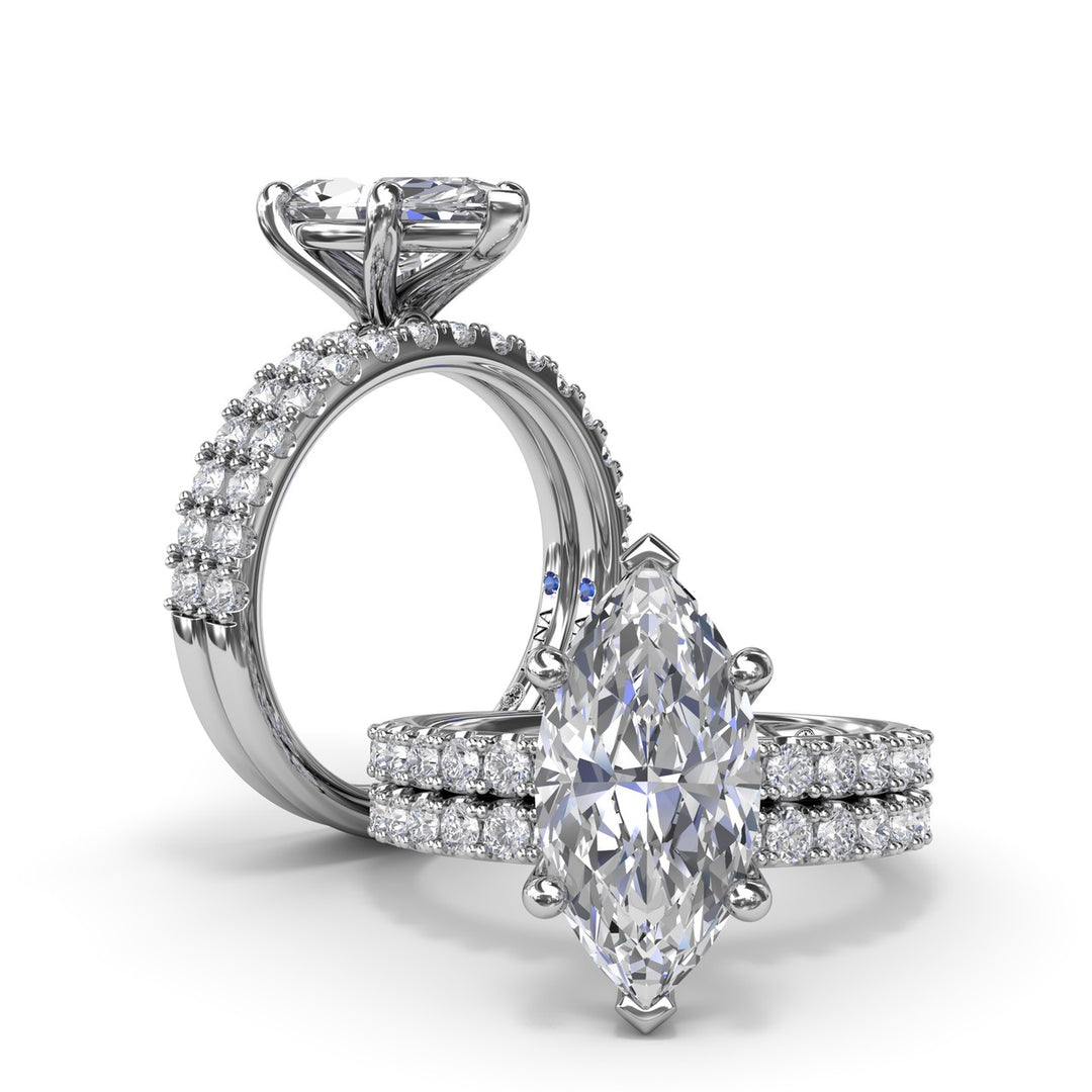 Classic Pave Marquise Diamond Engagement Ring