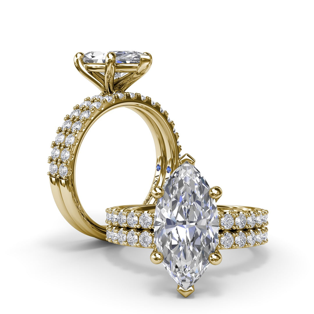 Classic Pave Marquise Diamond Engagement Ring
