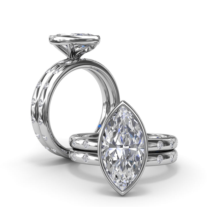 Bezel Set Marquise Diamond Engagement Ring
