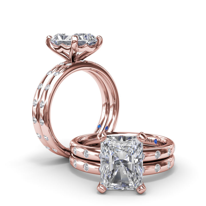 Flush Set Radiant Diamond Engagement Ring