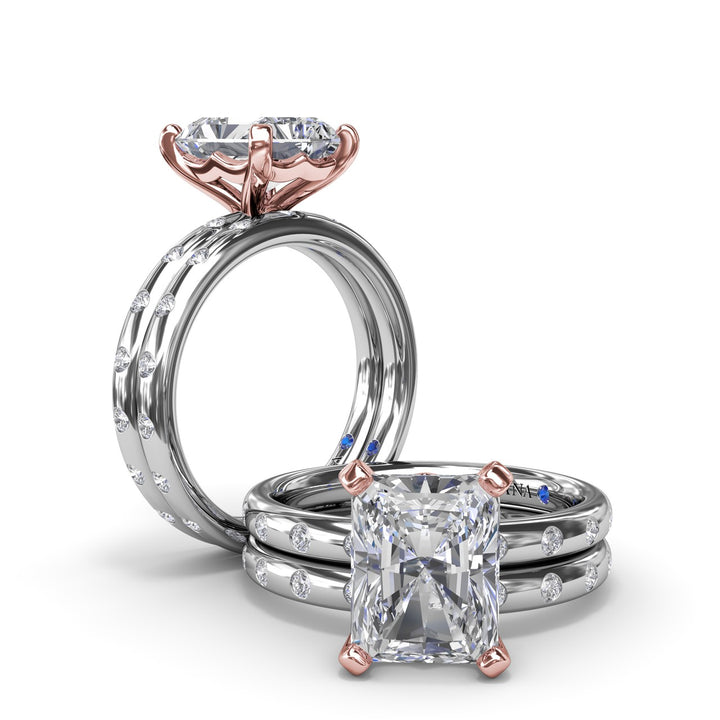 Flush Set Radiant Diamond Engagement Ring