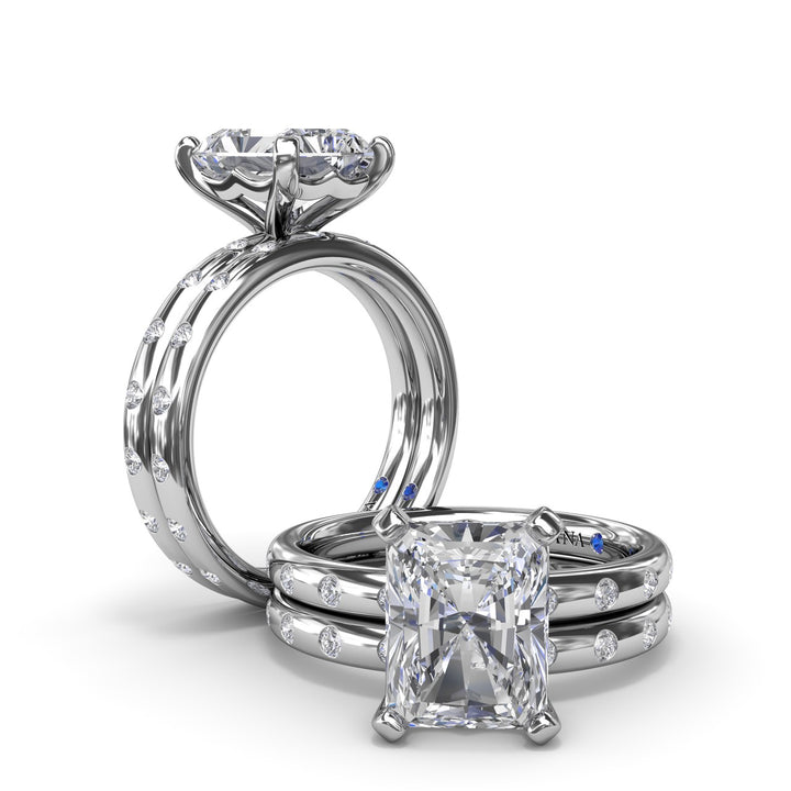 Flush Set Radiant Diamond Engagement Ring