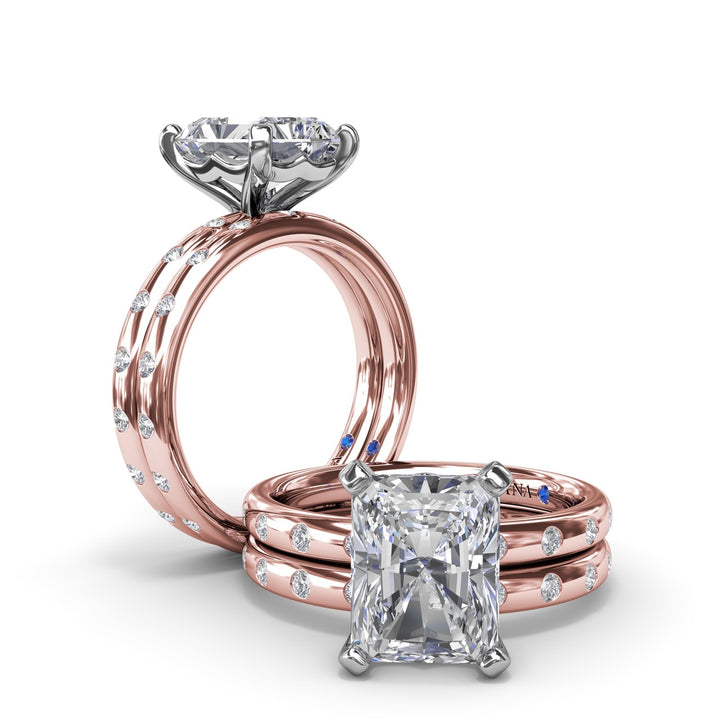 Flush Set Radiant Diamond Engagement Ring