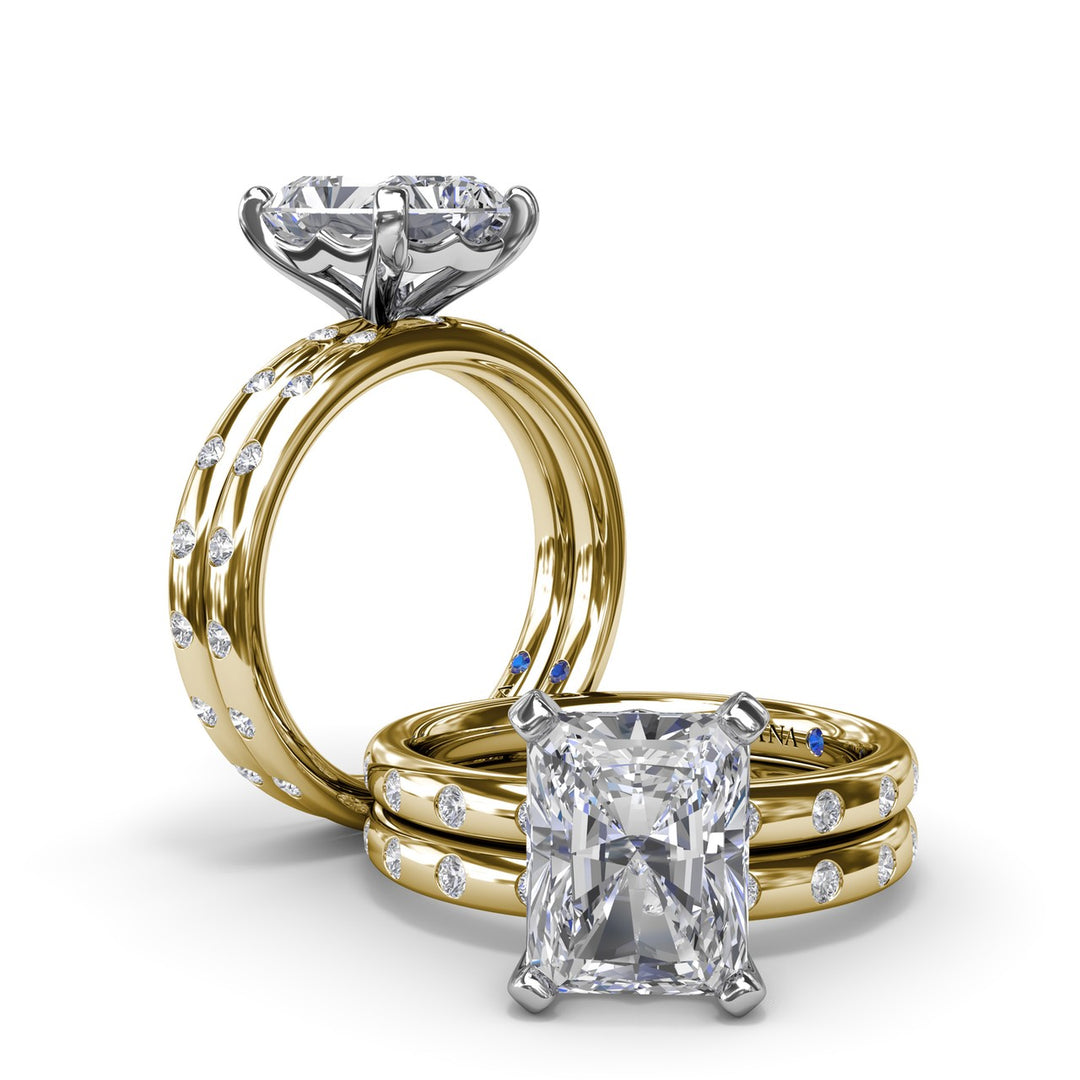 Flush Set Radiant Diamond Engagement Ring