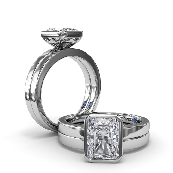 Radiant Bezel Set Engagement Ring