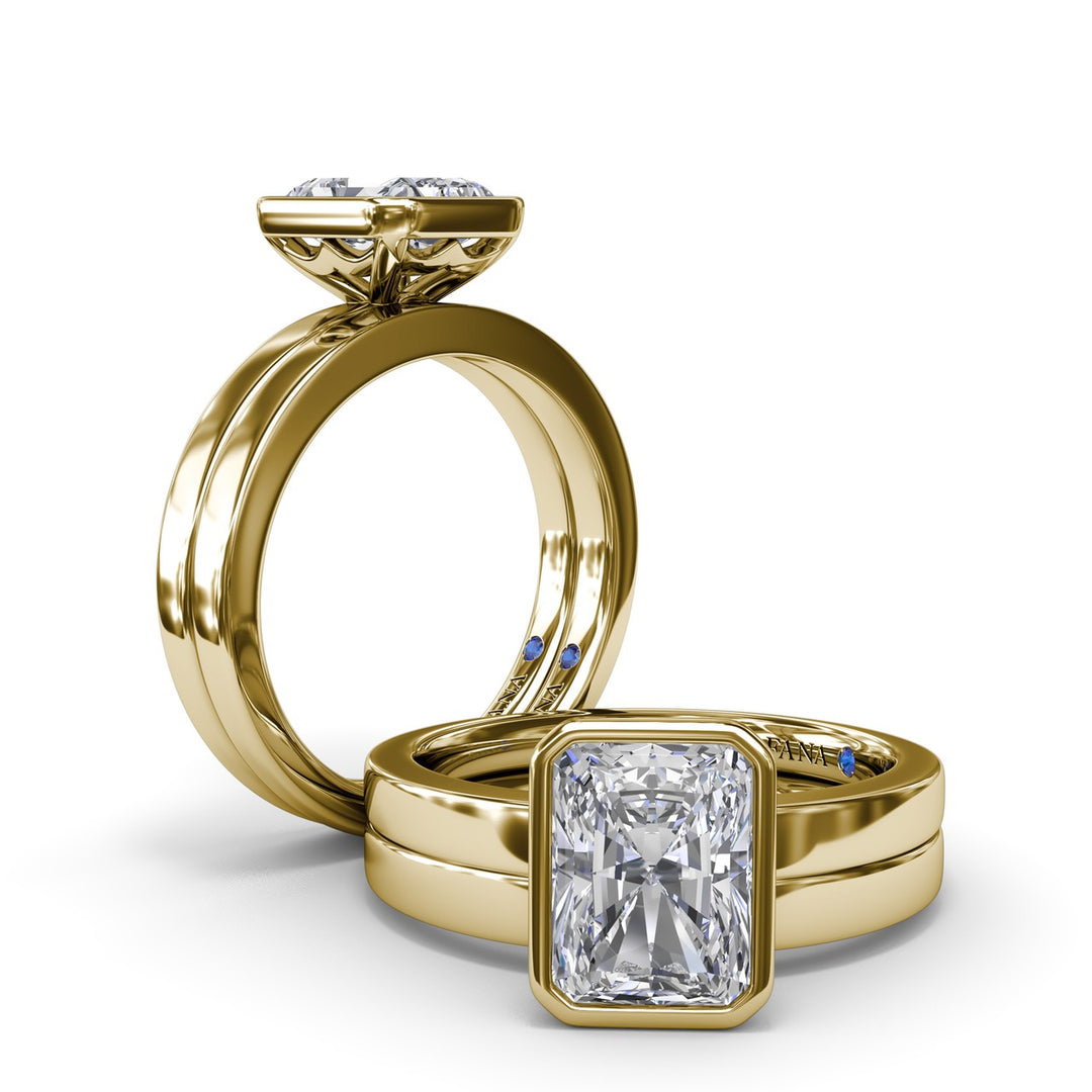 Radiant Bezel Set Engagement Ring