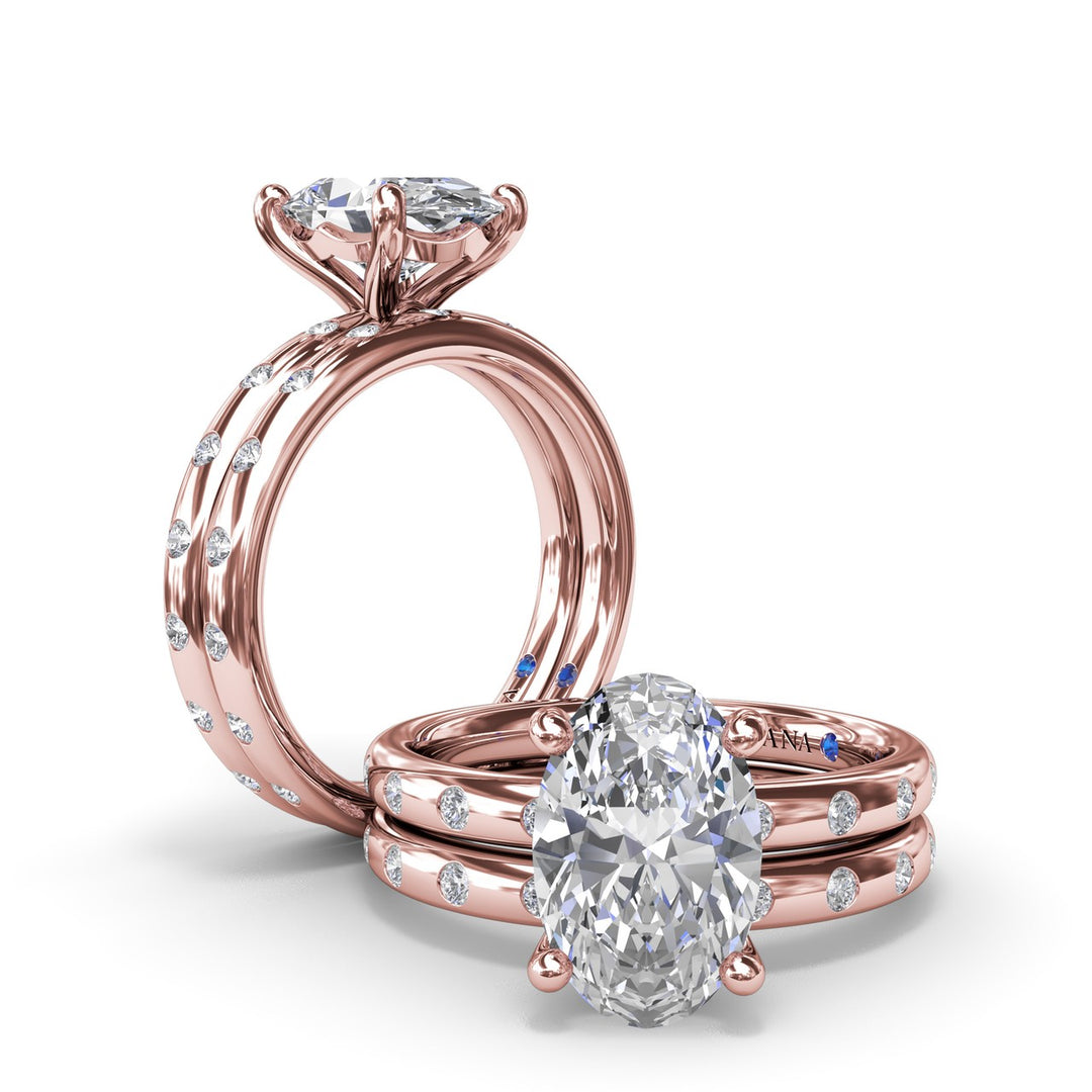 Diamond Oval Flush Engagement Ring