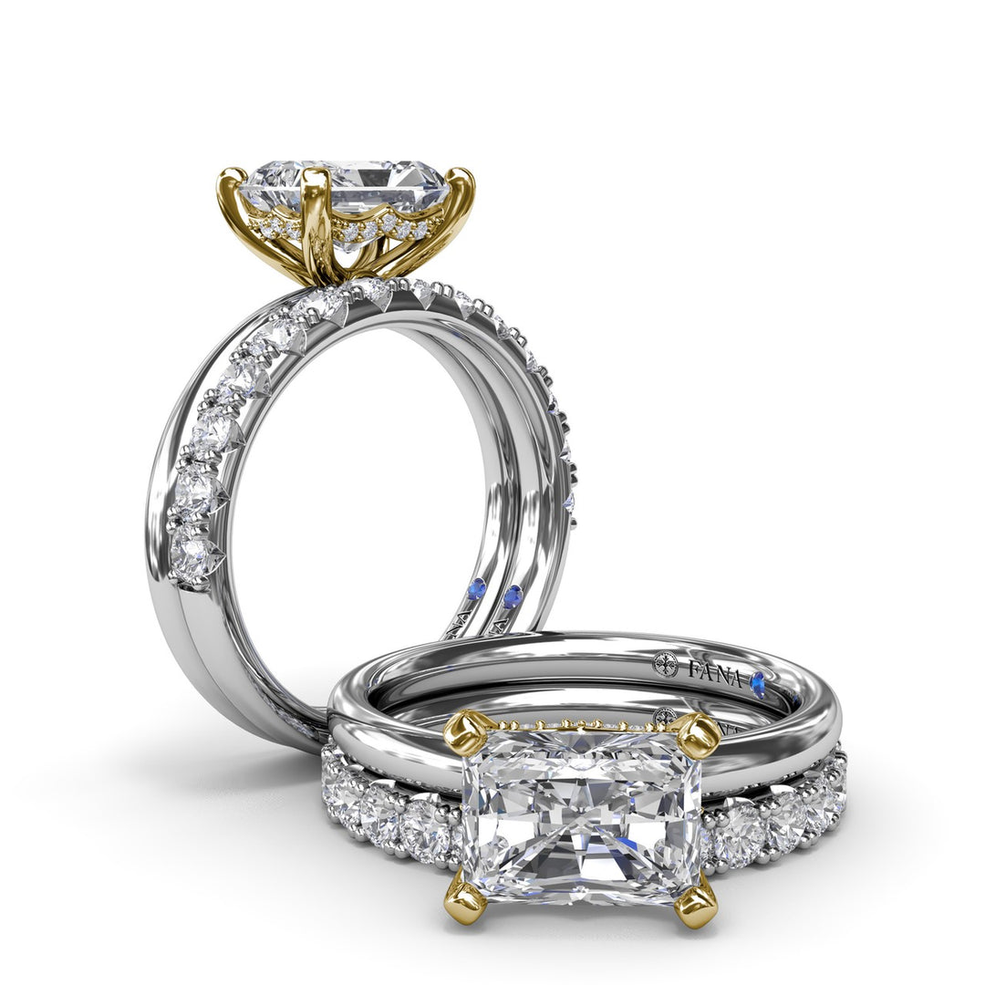 Radiant East West Engagement Ring