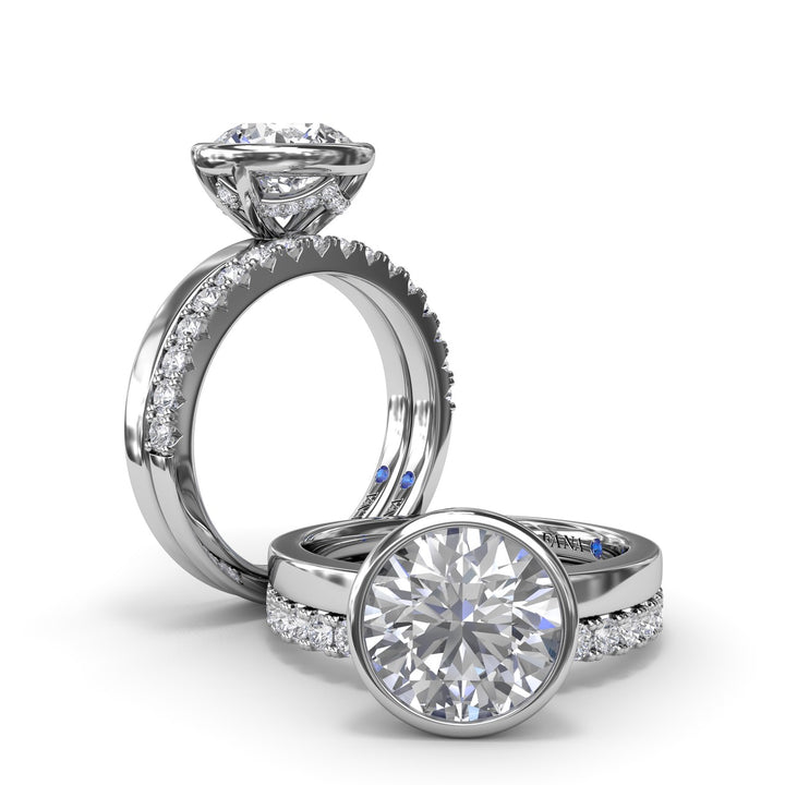 Bezel-Set Round Diamond Engagement Ring