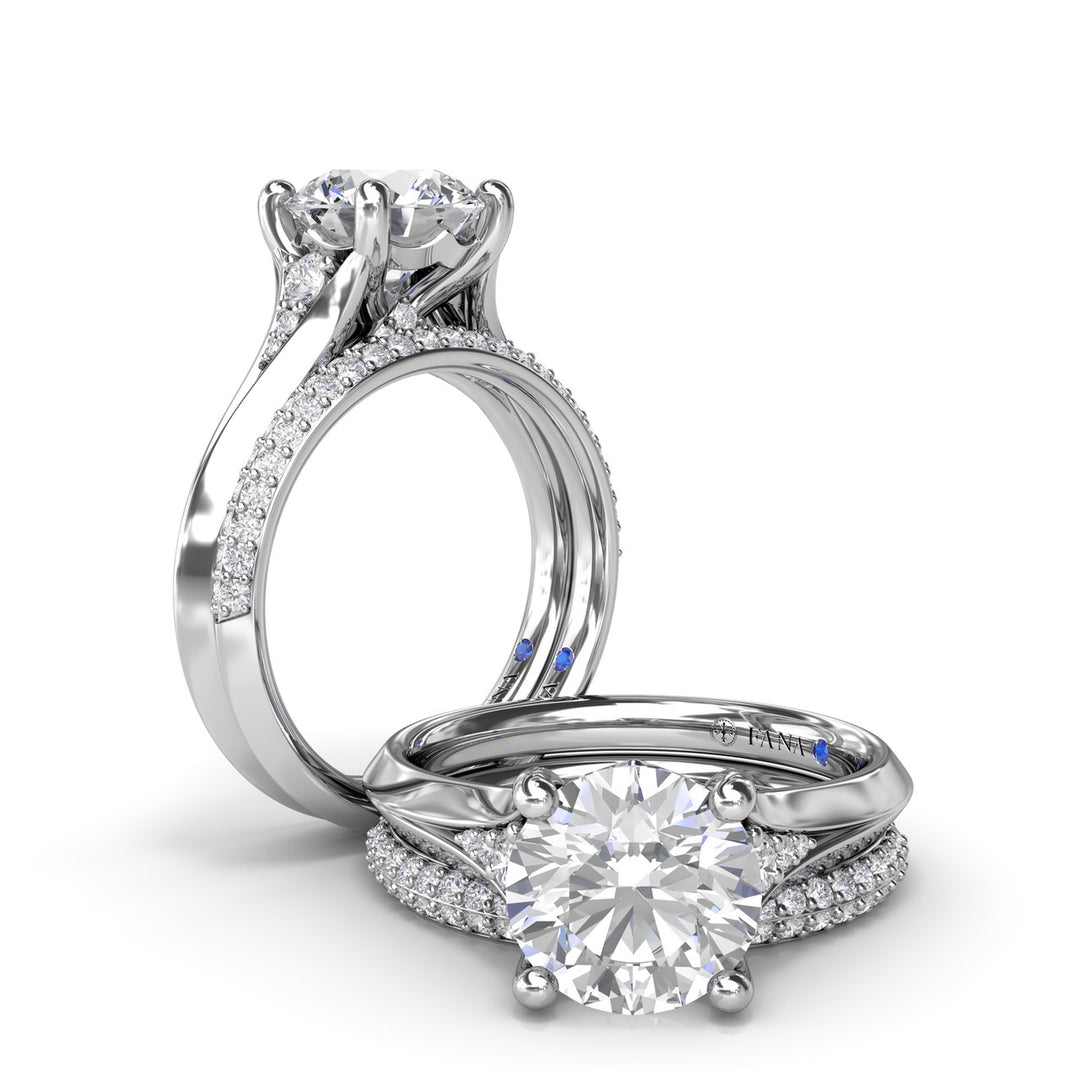 Split Shank Round Diamond Engagement Ring