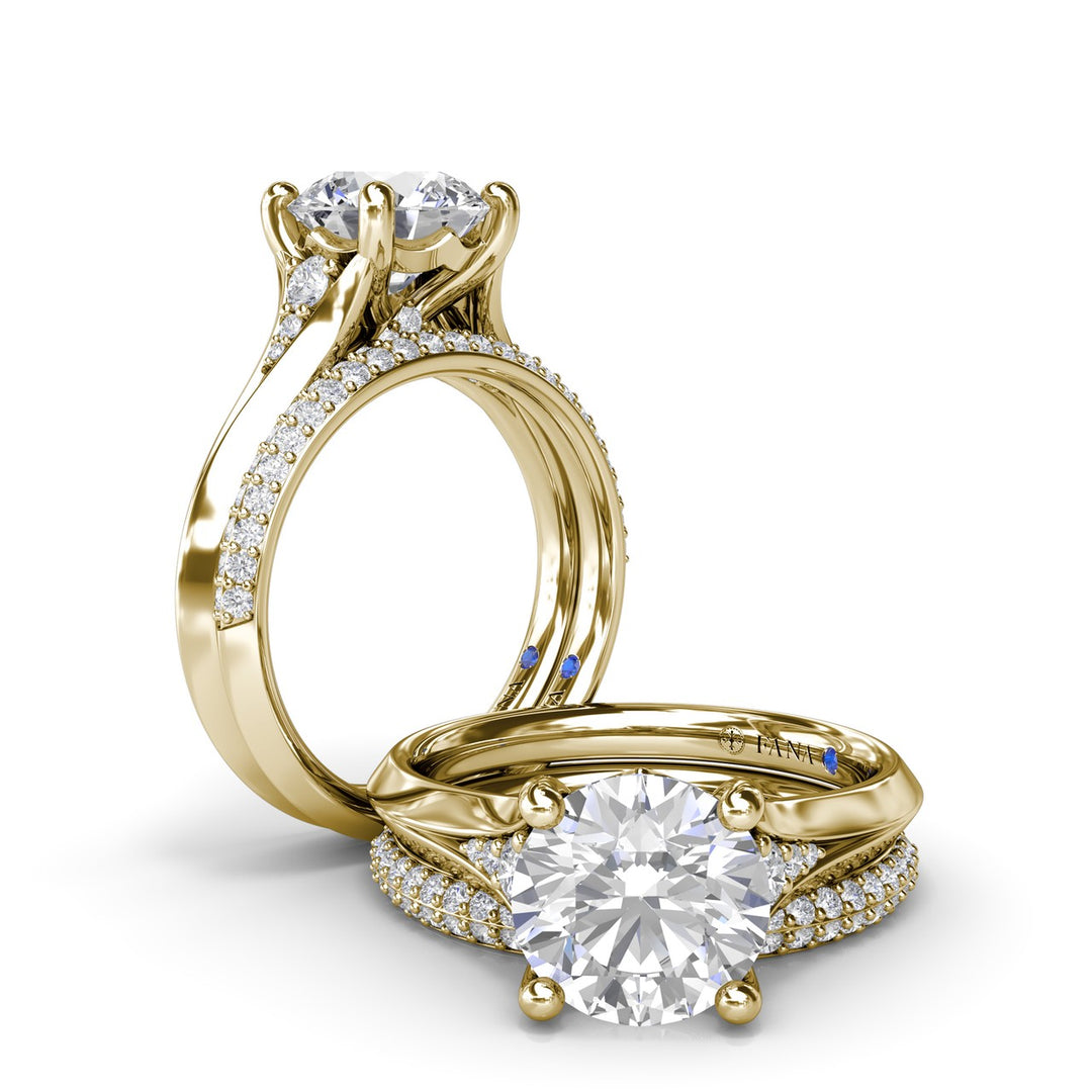 Split Shank Round Diamond Engagement Ring