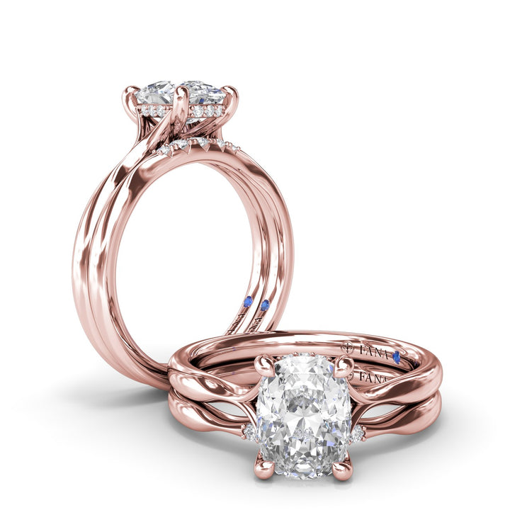 Cushion Cut Split Shank Engagement Ring