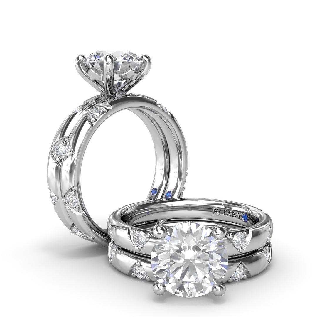 Abstract Wide Diamond Band