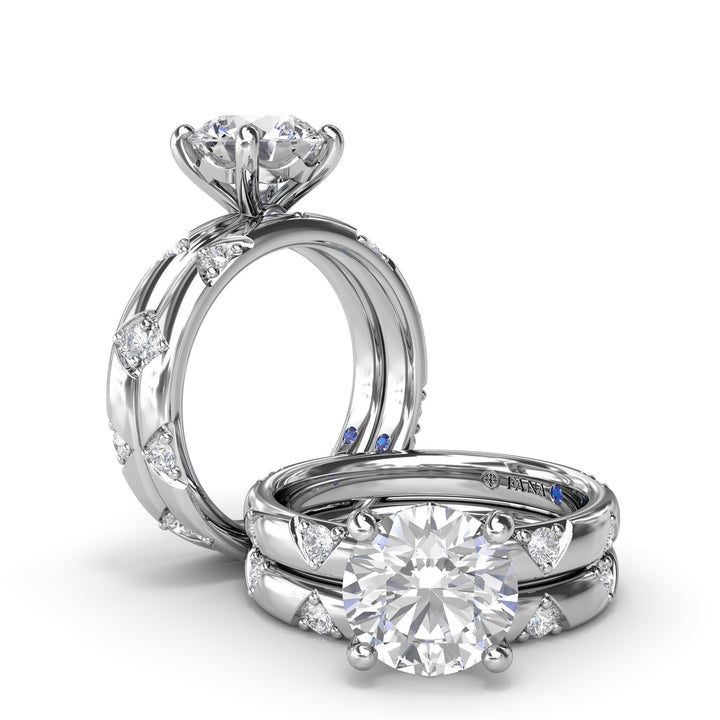 Abstract Wide Diamond Band