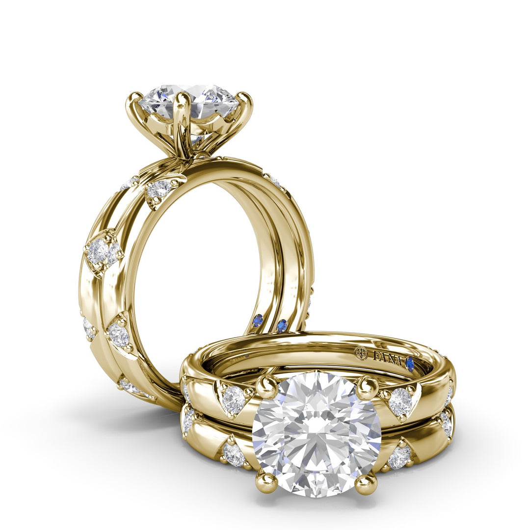 Abstract Wide Diamond Band