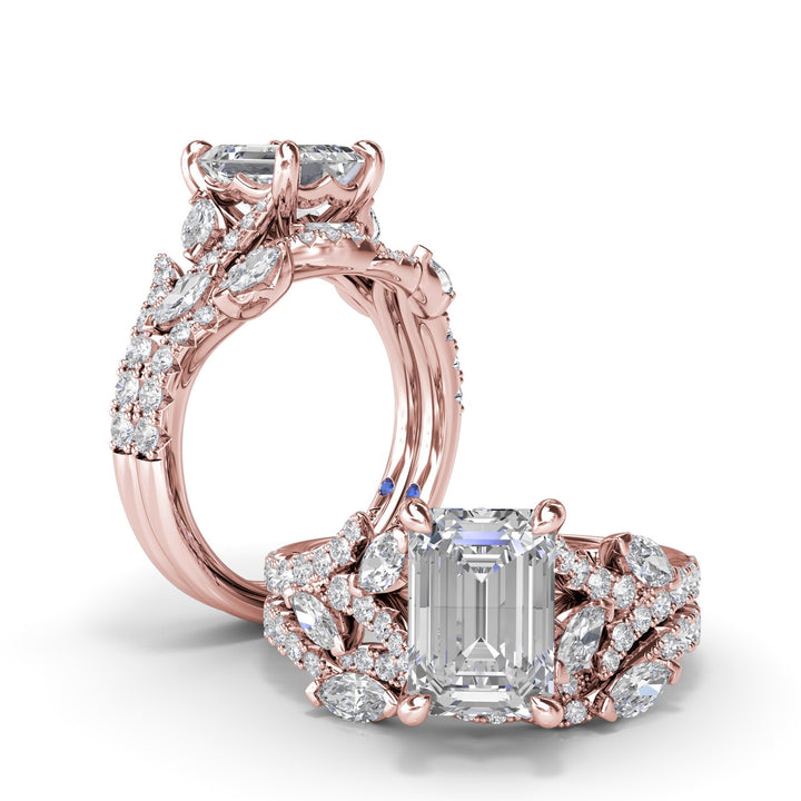 Emerald Cut Vine-Inspired Engagement Ring