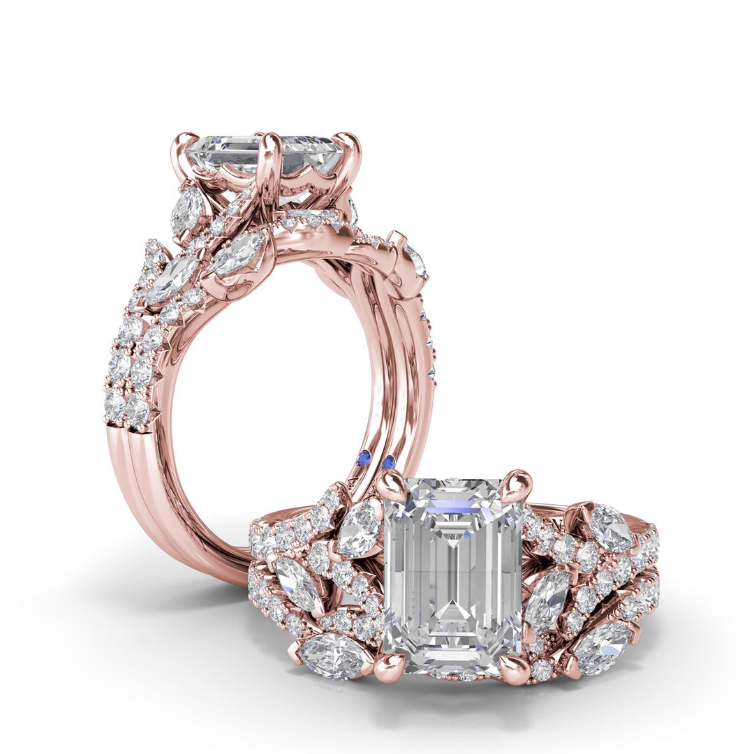 Emerald Cut Vine-Inspired Engagement Ring
