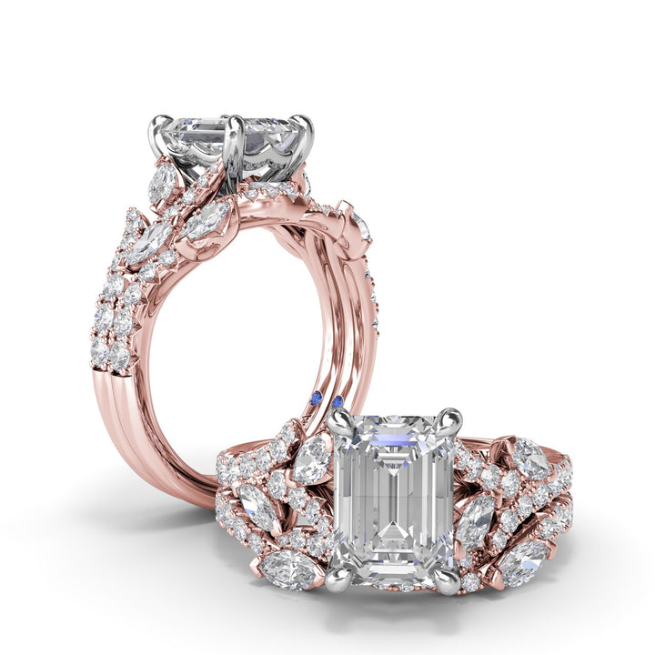 Emerald Cut Vine-Inspired Engagement Ring