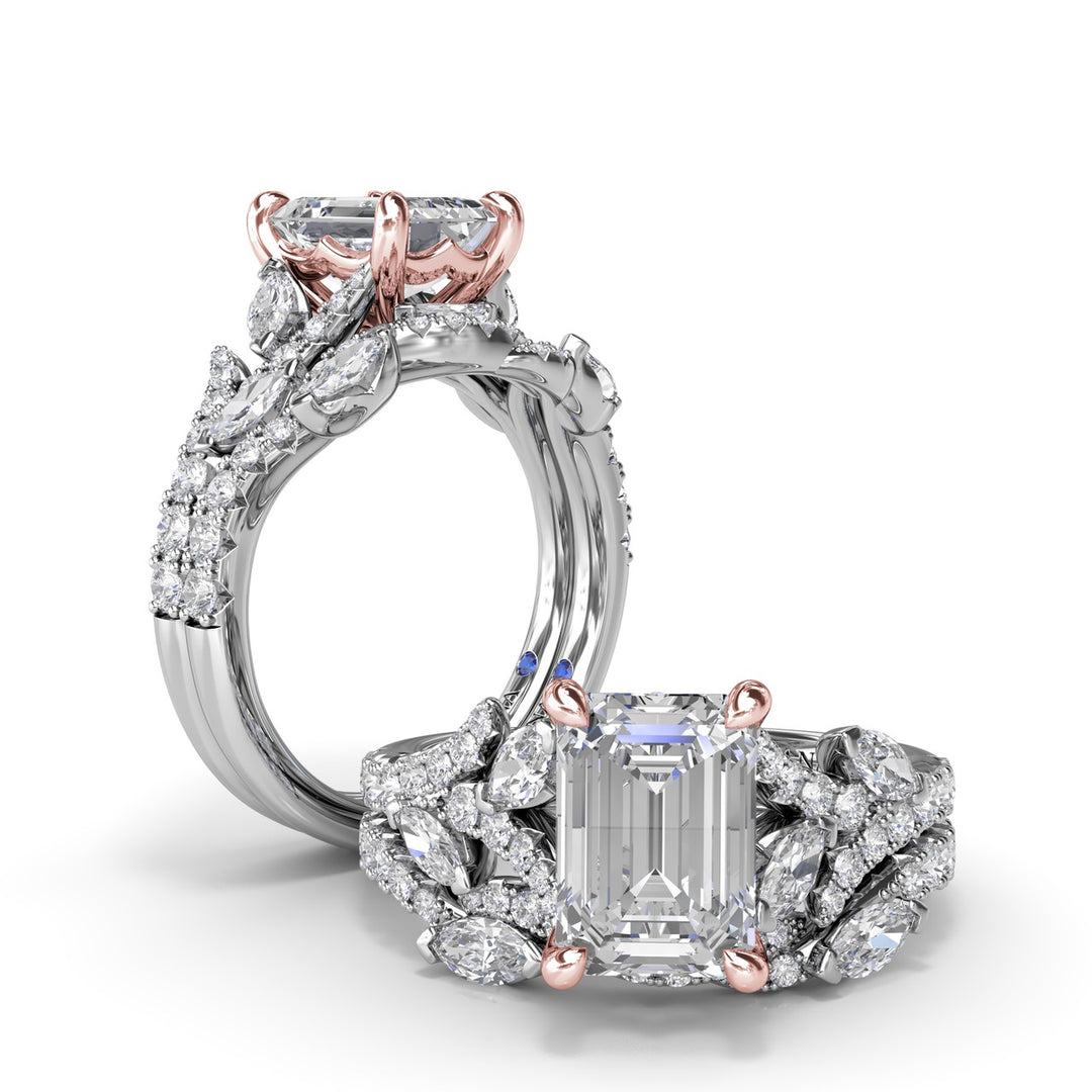 Emerald Cut Vine-Inspired Engagement Ring