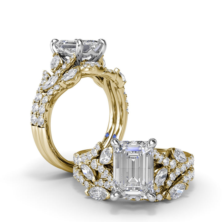 Emerald Cut Vine-Inspired Engagement Ring