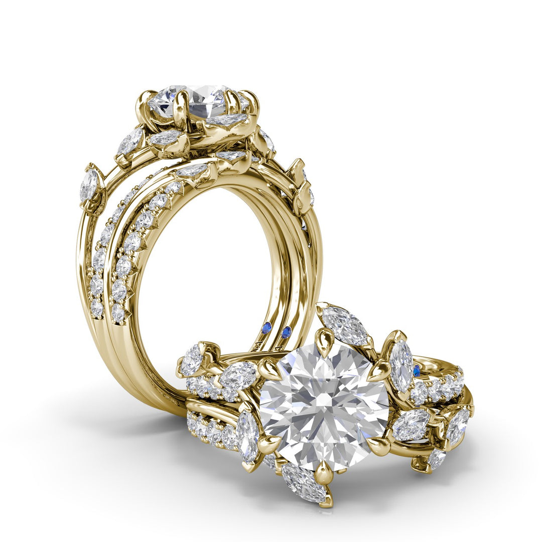 Vine-Inspired Marquise and Round Diamond Band
